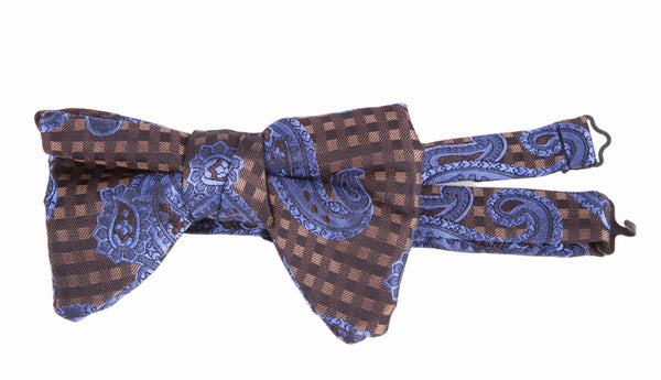 Paisley Print Bow Tie with matching Lapel Bow Tie Boutonniere
